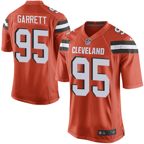 Nike Browns #95 Myles Garrett Orange Alternate Youth Stitched NFL New Elite Jersey - Click Image to Close